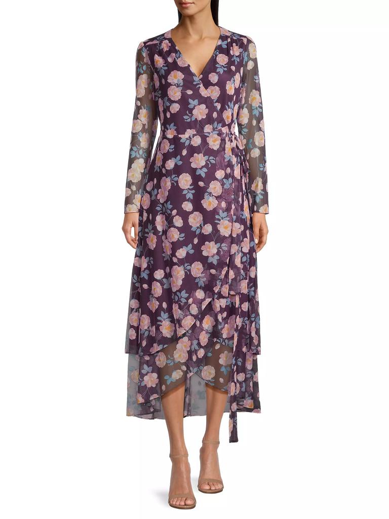 Laundry by Shelli Segal Floral Wrap Maxi Dress