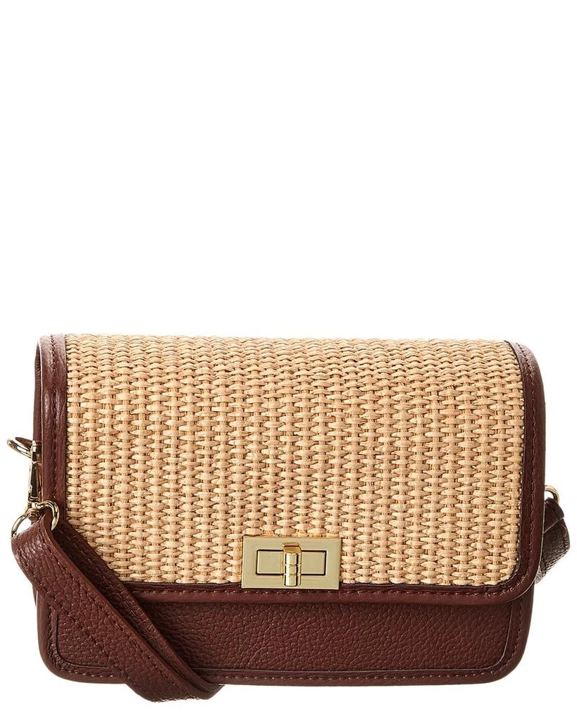 Persaman New York Eva Straw & Leather Crossbody 1