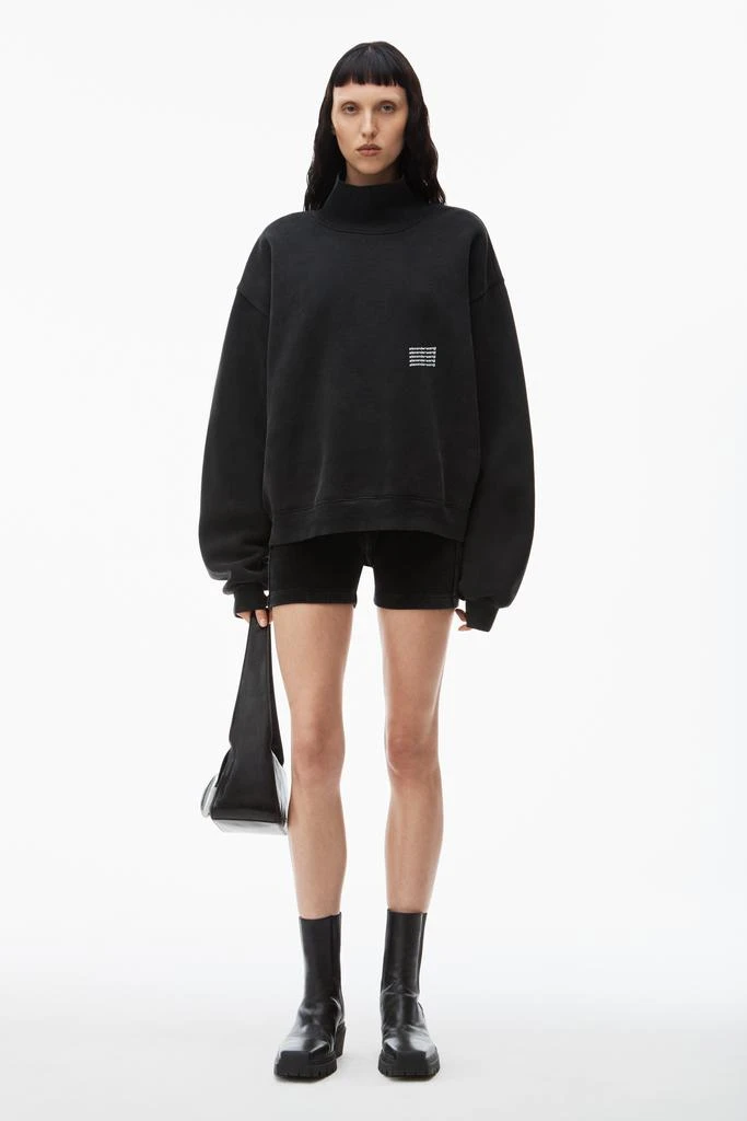 Alexander Wang UNISEX HIGH NECK SWEATSHIRT IN DENSE FLEECE 6