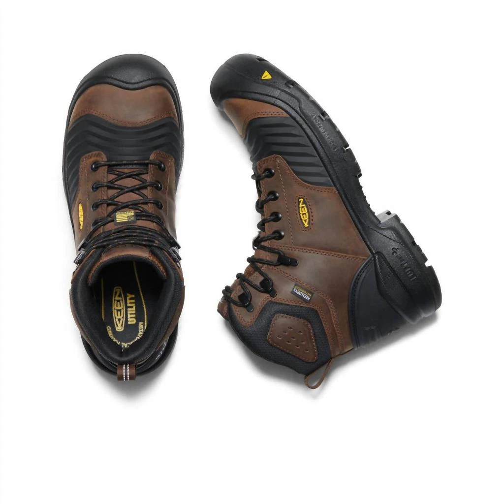 Keen Men's Portland 6" Waterproof Boot In Dark Earth/black 3