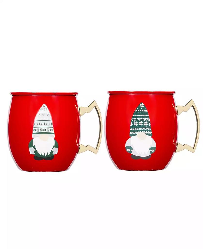 Cambridge Silversmiths Gnome Holiday Moscow Mule Mugs, Set of 2