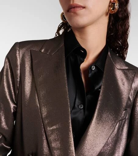 Max Mara Edro silk-blend lamé blazer 4