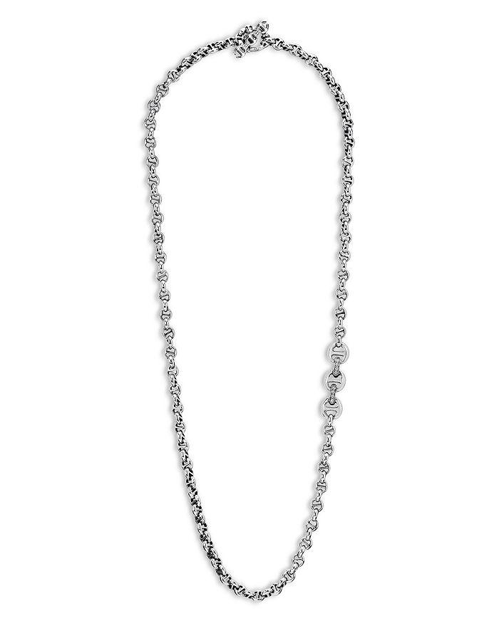 Hoorsenbuhs Sterling Silver Open Link Necklace with Diamonds, 24"