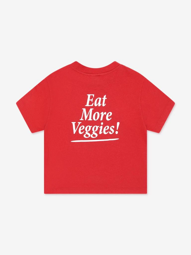 Sporty & Rich Kids Eat More Veggies T-Shirt in Red 2