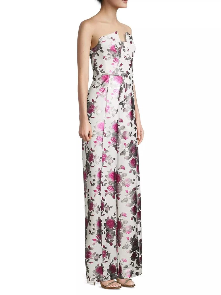 Black Halo Lena Strapless Floral Jumpsuit 4