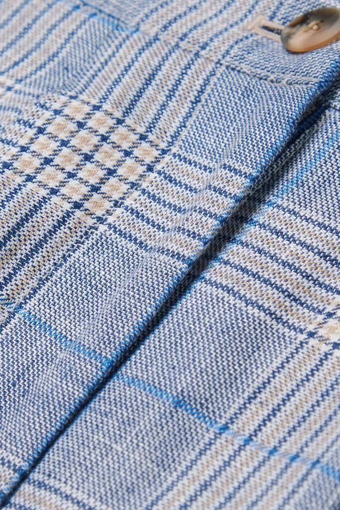VERONICA BEARD Alicia pleated checked linen shorts 4