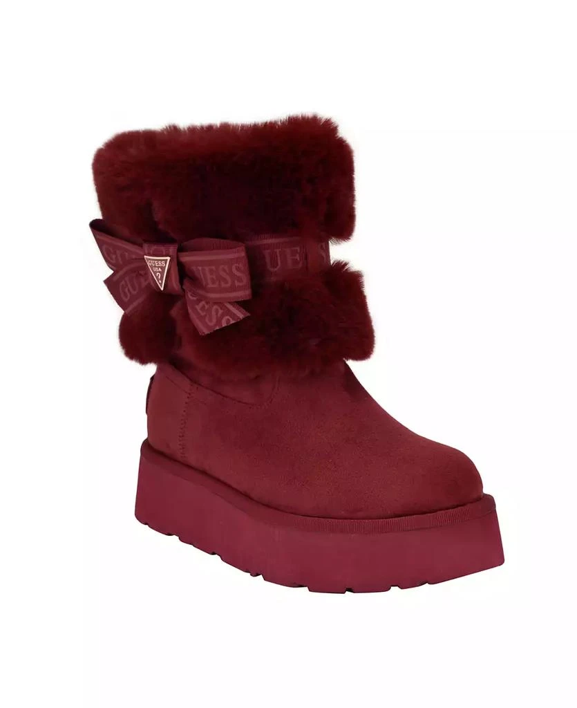 GUESS Women's Denla Cold Weather Faux Fur Cozy Booties 1