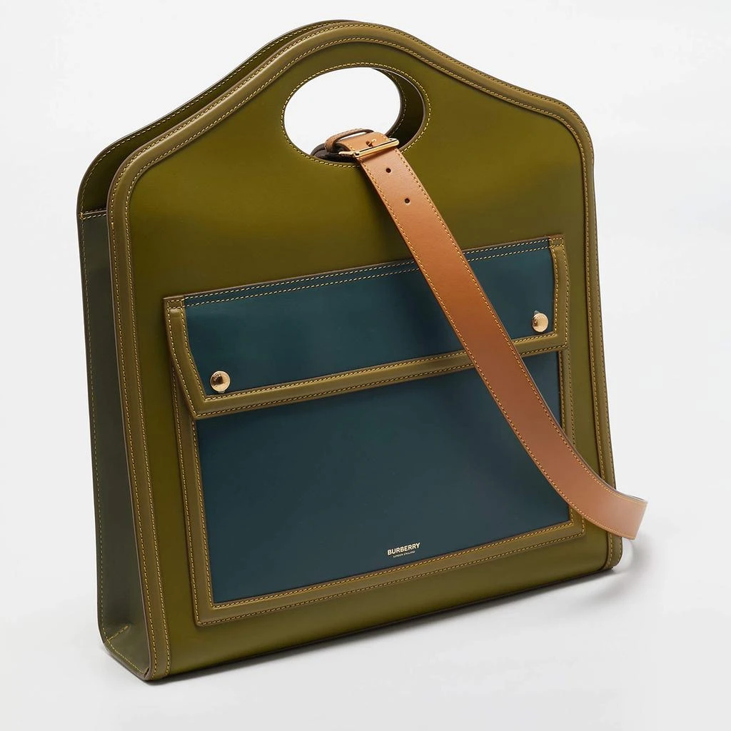 Burberry Burberry Juniper Green/Blue Leather Medium Pocket Tote 3