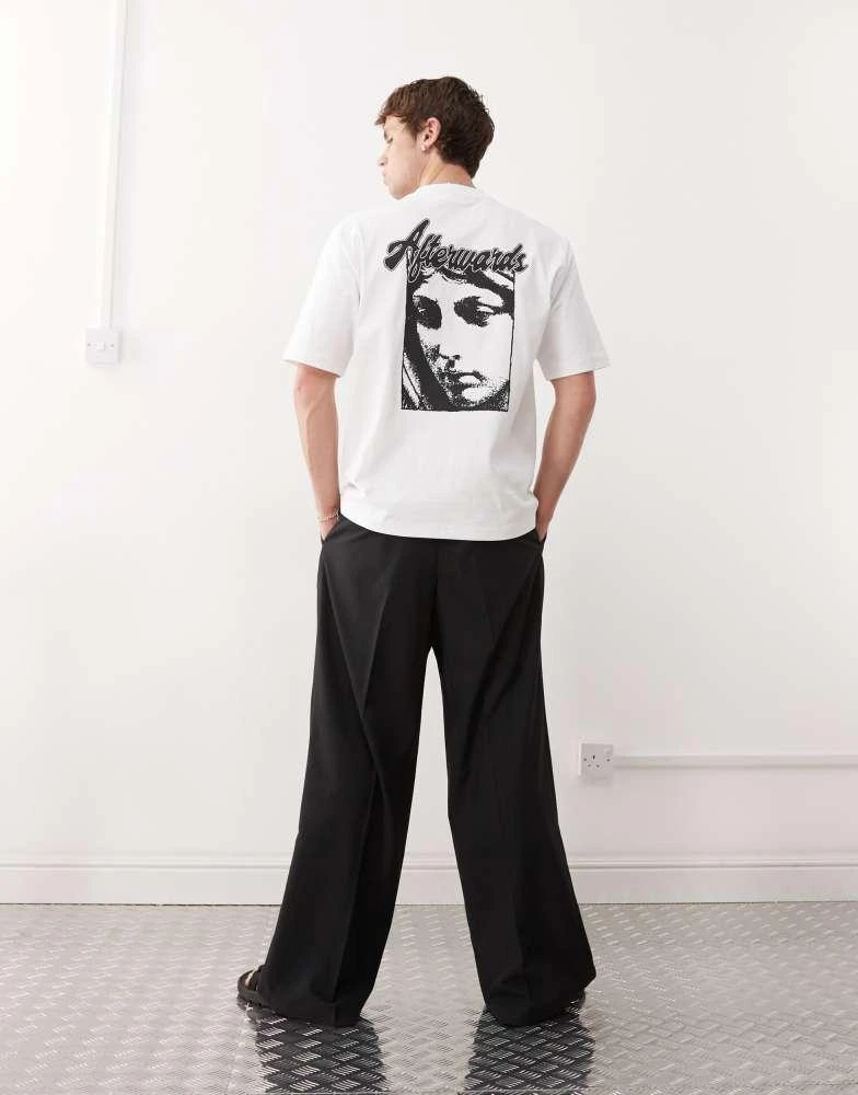 Weekday Weekday relaxed fit t-shirt with back graphic print in white 3