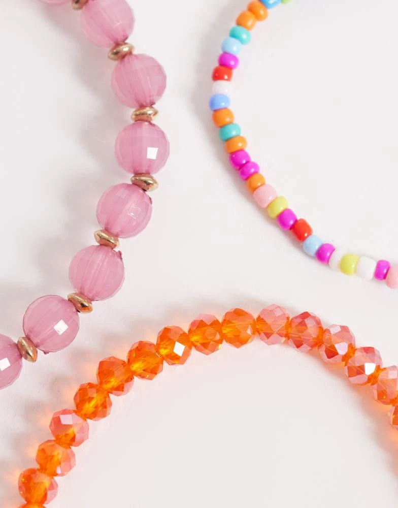 South Beach South Beach 3 layered beaded cherry charm braclets in multi 2