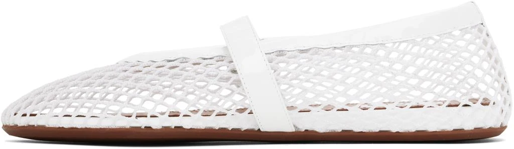 Alaïa White Fishnet Ballerina Flats 3