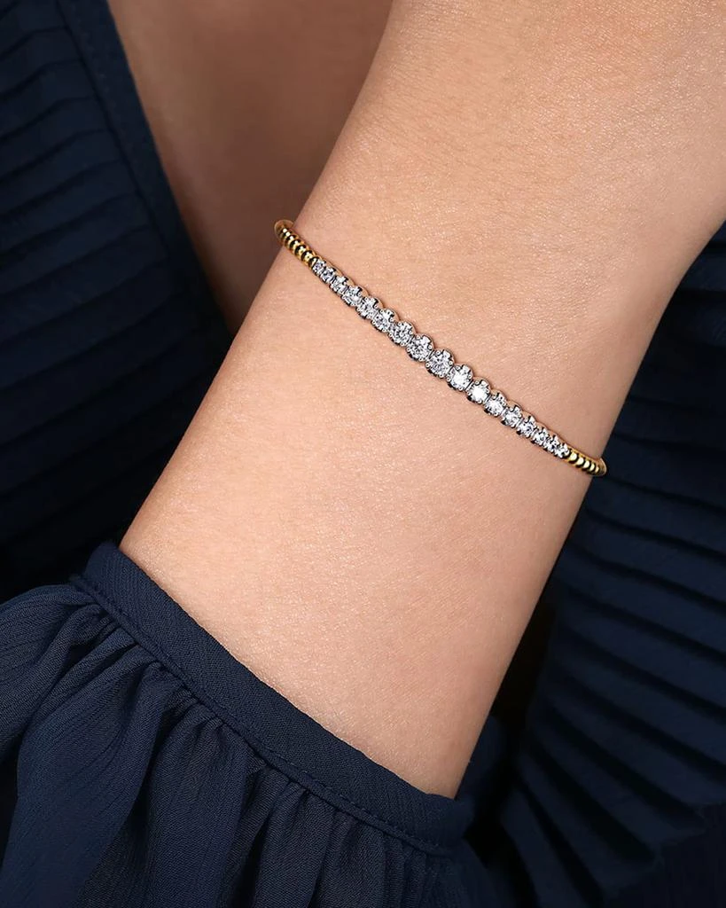 Gabriel 
Co 14K White and Yellow Gold Diamond Bujukan Bangle 2