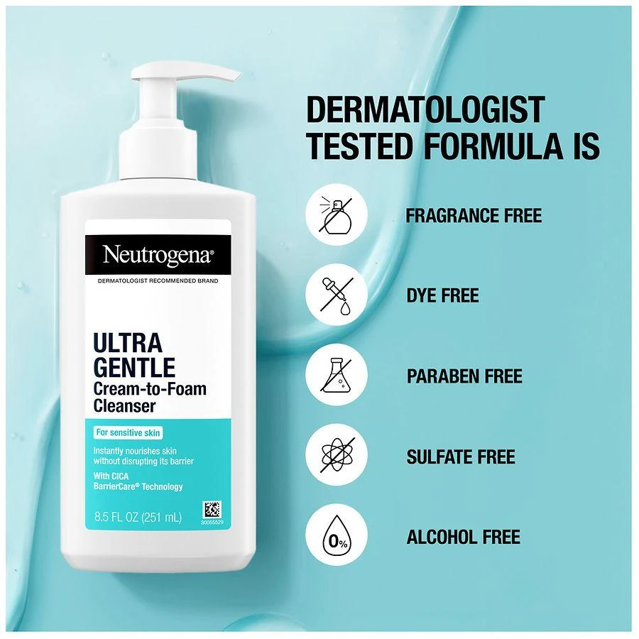 Neutrogena Ultra Gentle Cream-to-Foam Cleanser Fragrance-Free 4