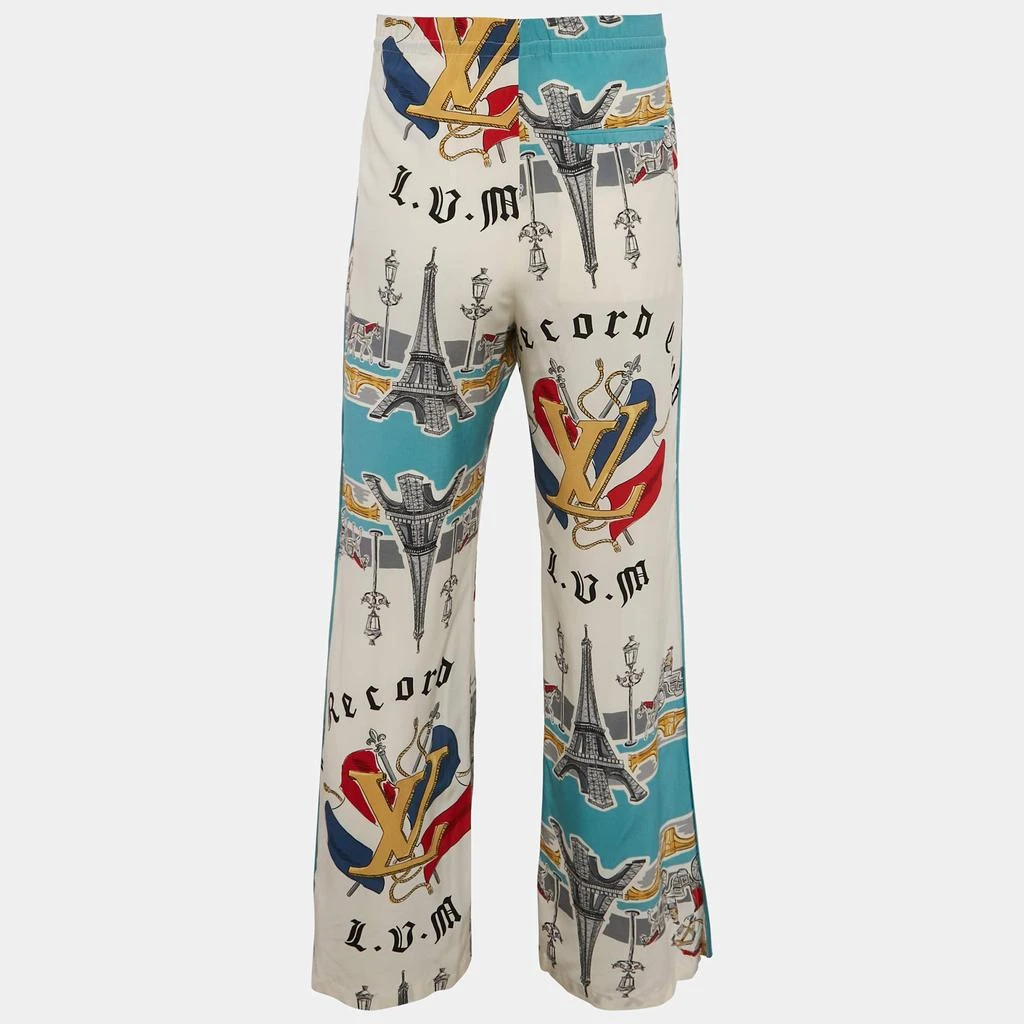 Louis Vuitton Louis Vuitton Blue Printed Silk Pajama Pants L 2