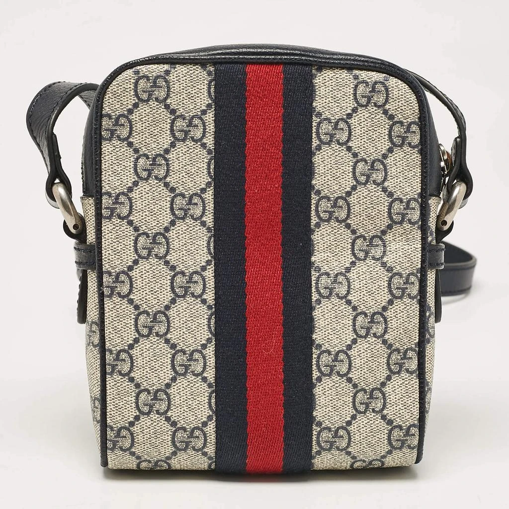 Gucci Gucci Beige/Navy Blue GG Supreme Canvas and Leather Ophidia Shoulder Bag 4
