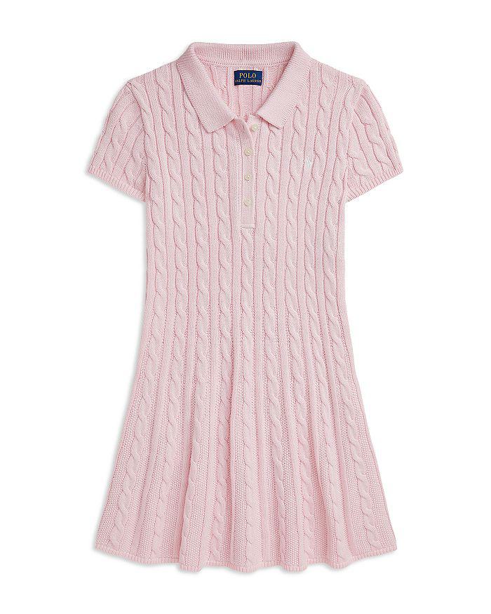 Ralph Lauren Girls' Cable Knit Cotton Polo Sweater Dress - Little Kid, Big Kid