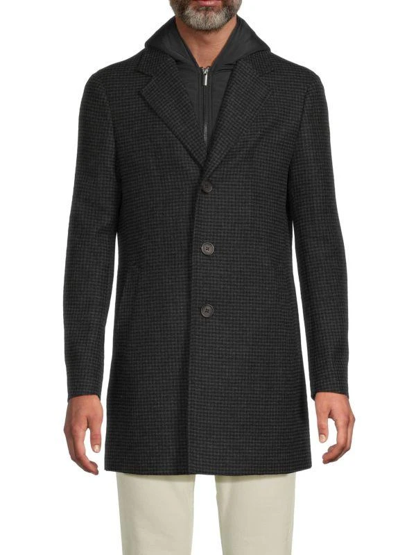 Cardinal of Canada Houndstooth Mid Length Hooded Coat 1