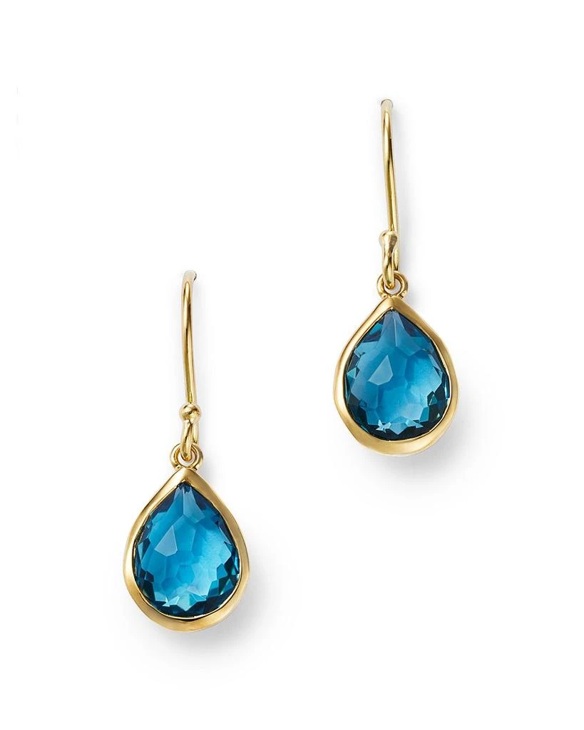 IPPOLITA 18K Yellow Gold Rock Candy® London Blue Topaz Teeny Teardrop Earrings 1