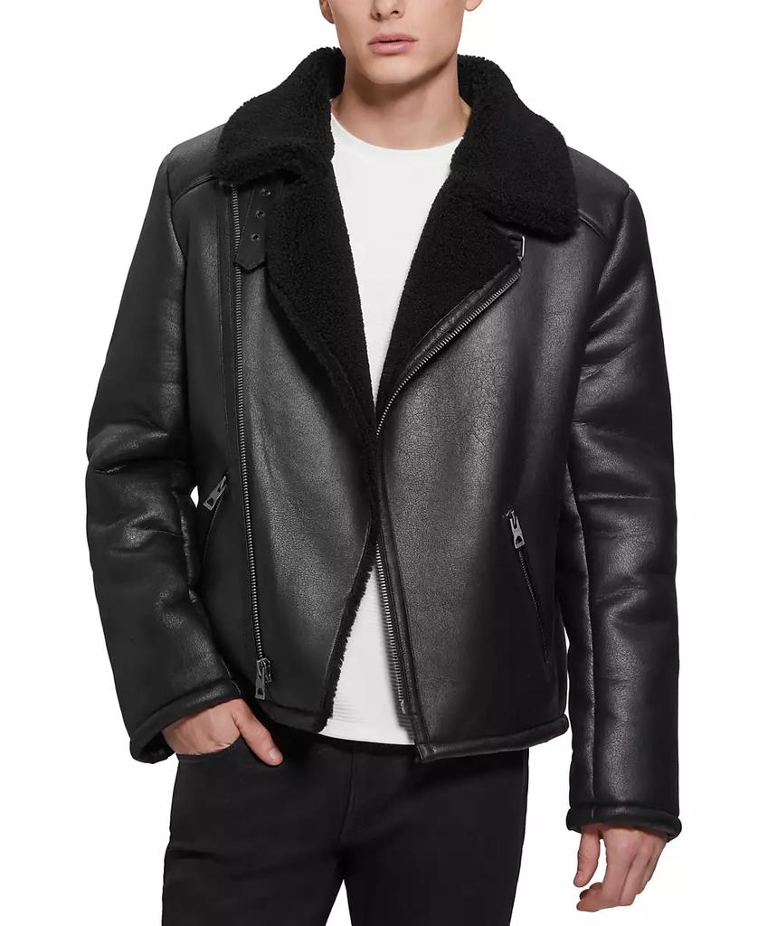 G by guess men's leather jacket online