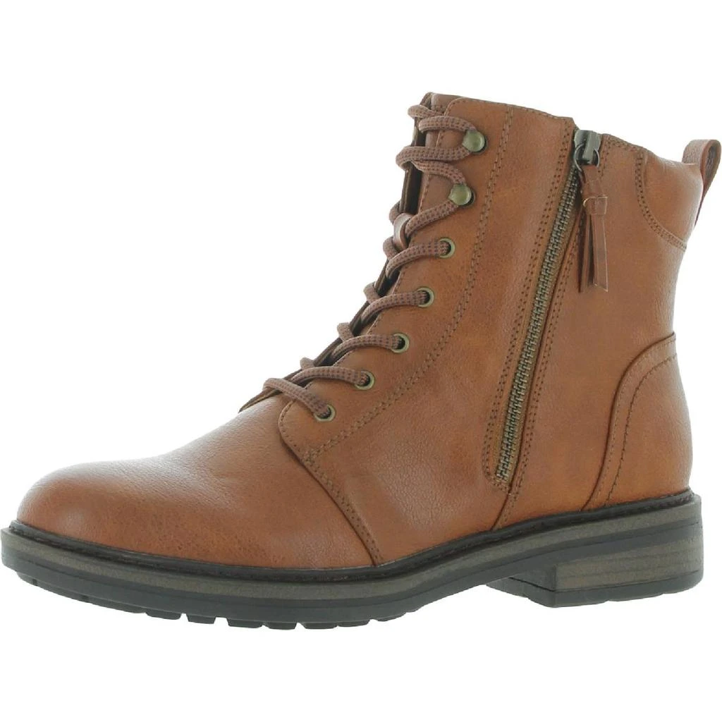 Baretraps Amysue Womens Faux Leather Heels Combat & Lace-up Boots 1