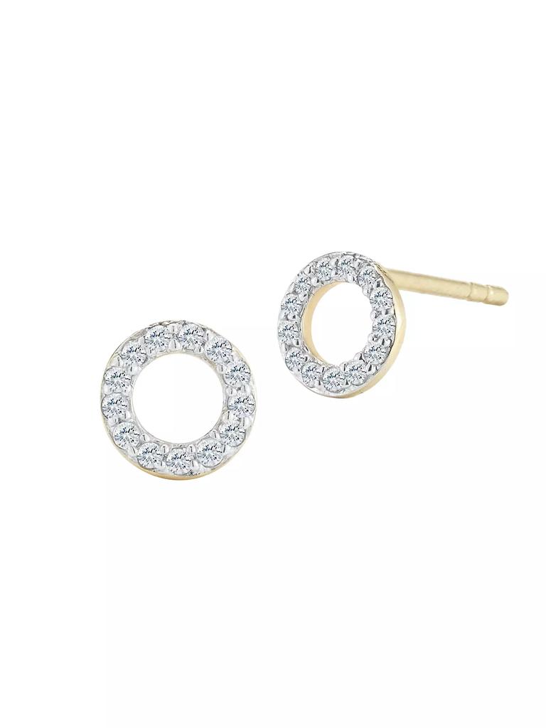 MATEO 14K Yellow Gold & Diamond Mini Circle Stud Earring