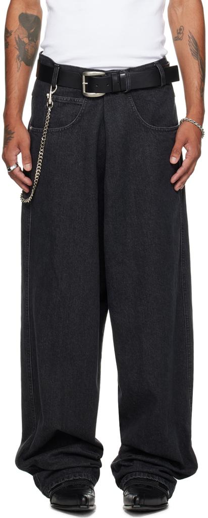 【関税込み】LU'U DAN ブルー Kriss Kross ジーンズ LU'U DAN - STAINED BLUE KRIS KROSS JEANS