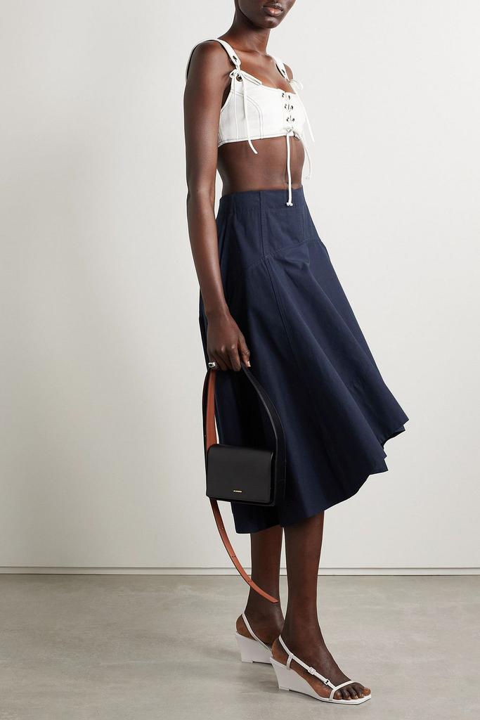 Monse Lace-up cotton-twill bralette