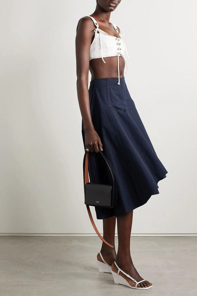 Monse Lace-up cotton-twill bralette 2