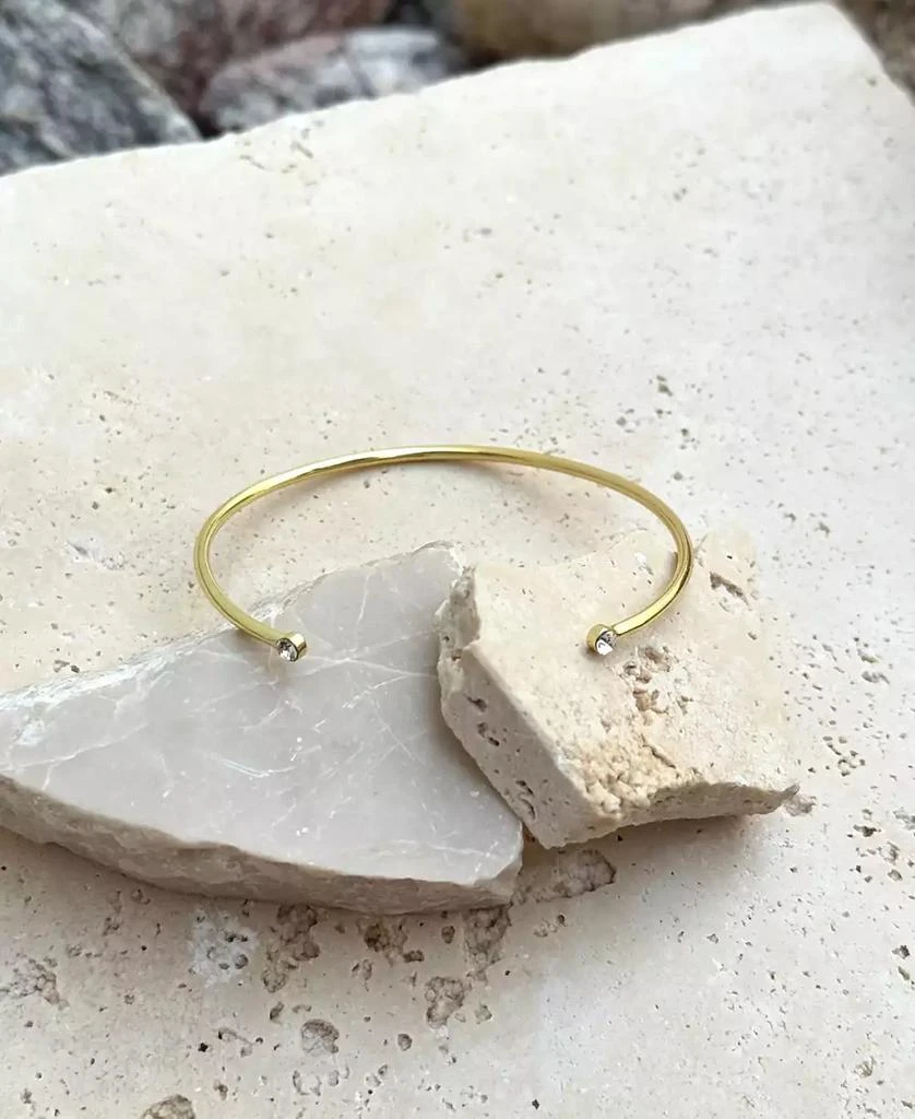ADORNIA Gold Crystal Ends Open Cuff Bracelet 5