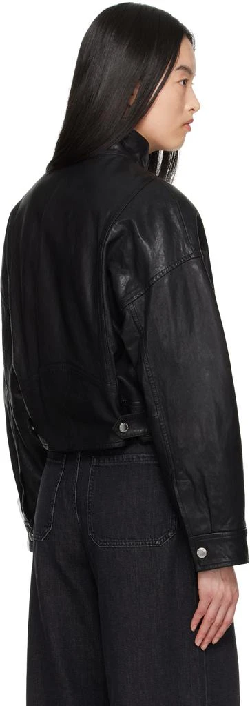 Weekend Max Mara Black Angel Leather Bomber Jacket 3