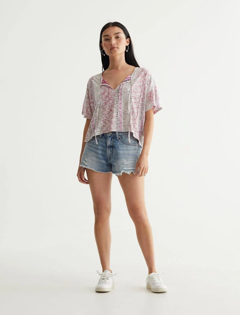 Lucky Brand Women's Pintuck Hi-Low Top 2