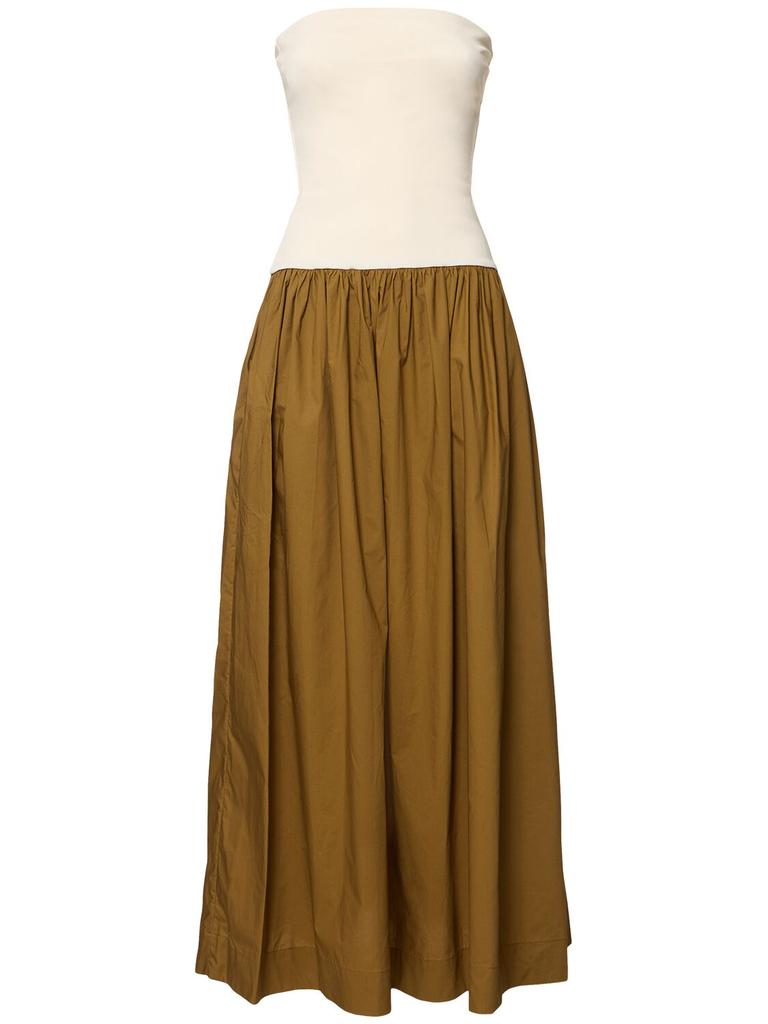 Esse Studios Duo Knit & Poplin Strapless Dress