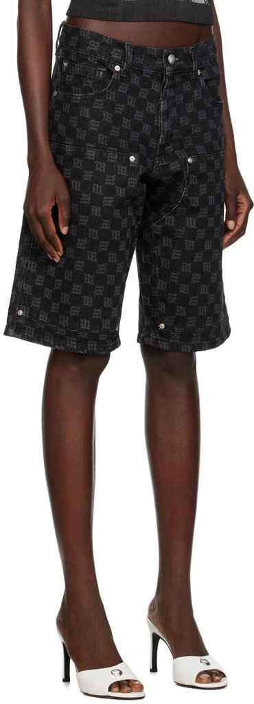 Misbhv Black Monogram Denim Shorts 2