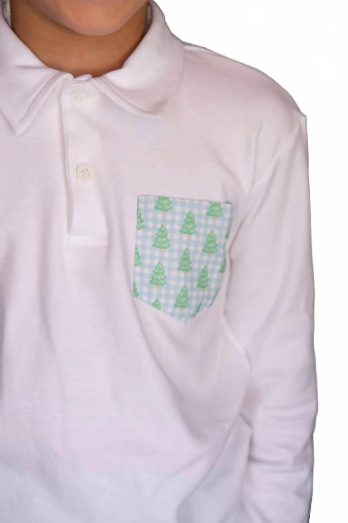 James 
Lottie Boys Carter Pant Set In Gingham Christmas Tree 2