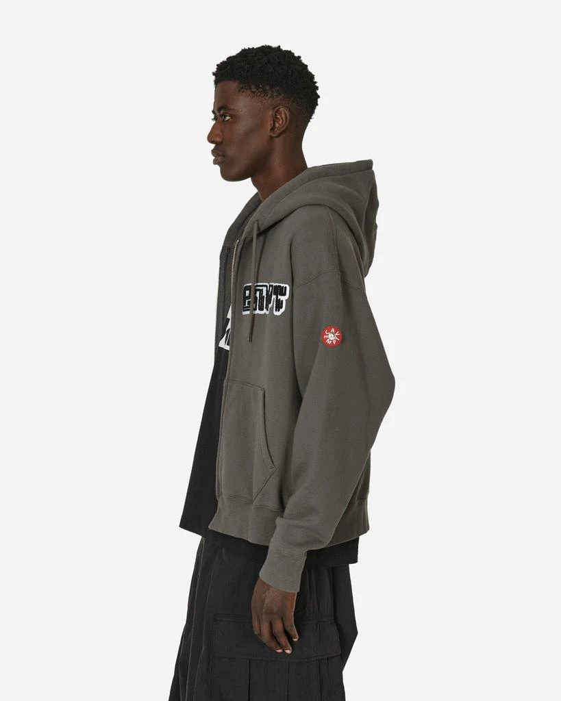 Cav Empt Logo Embroidery Zip Hoodie Charcoal 2