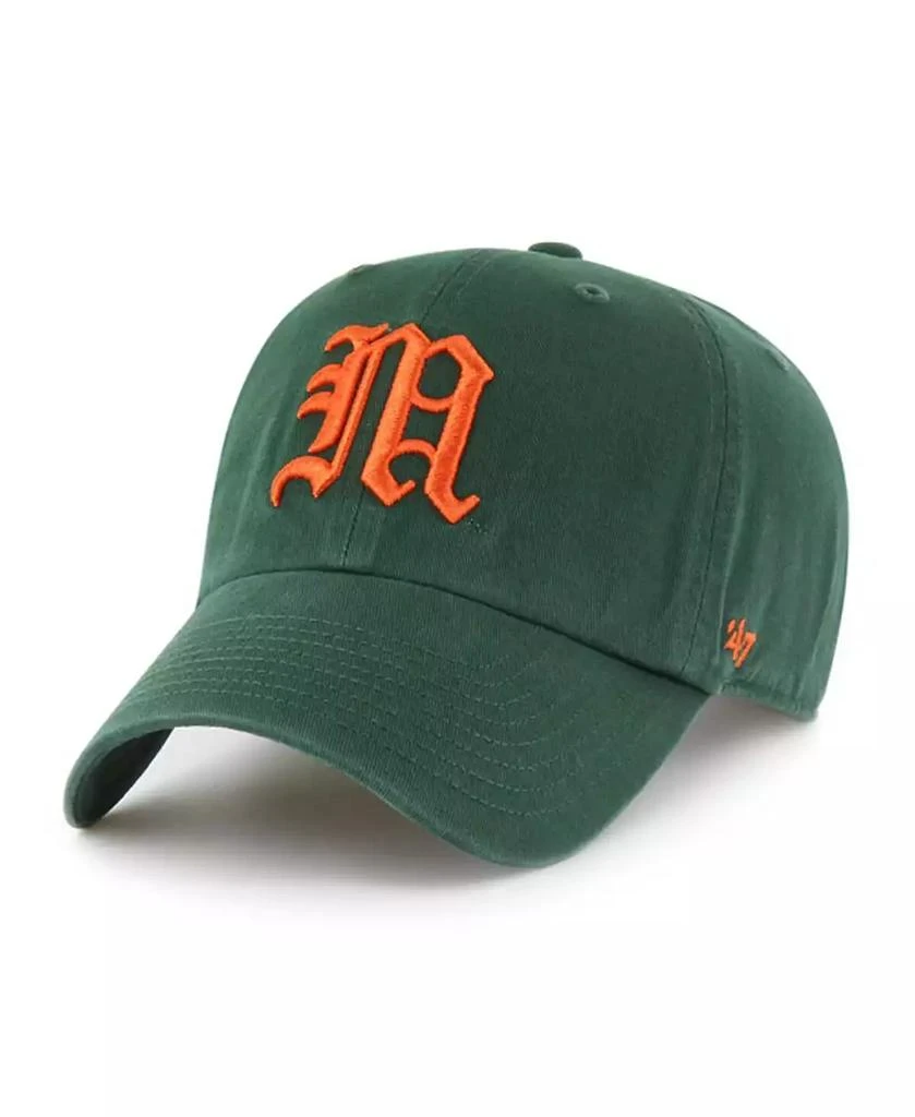 47 Brand Men's Green Miami Hurricanes Vault Clean Up Adjustable Hat 1