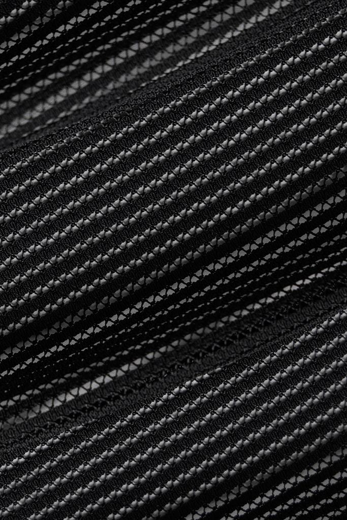 Alo Yoga Striped Mesh Tropical Nights Flare Pant - Black