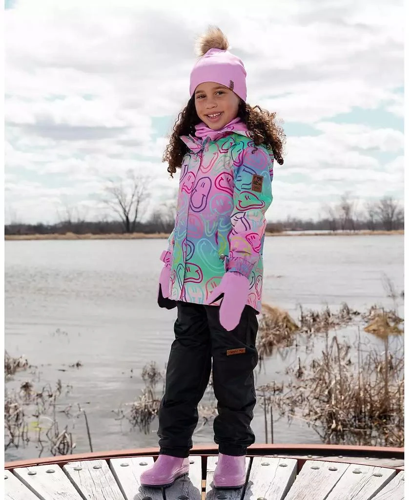 Deux par Deux Big Girls Two-Piece Mid-Season Outerwear Set Multicolored Printed Smileys 3