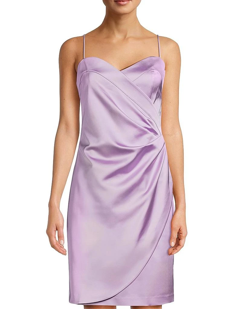 UNGARO Taryn Satin Wrap Minidress 3