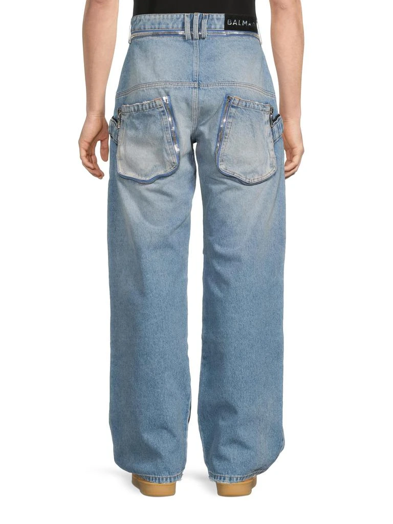 Balmain Faded Wide-Leg Jeans 2