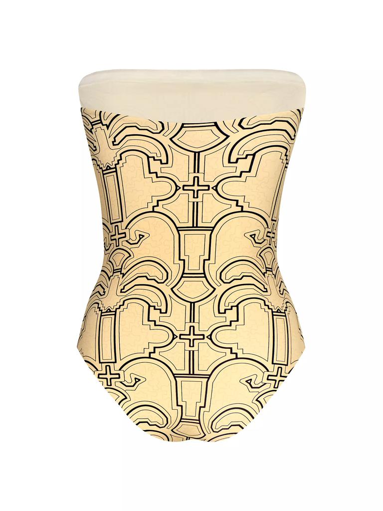 Johanna Ortiz Western Edge Strapless One-Piece Swimsuit