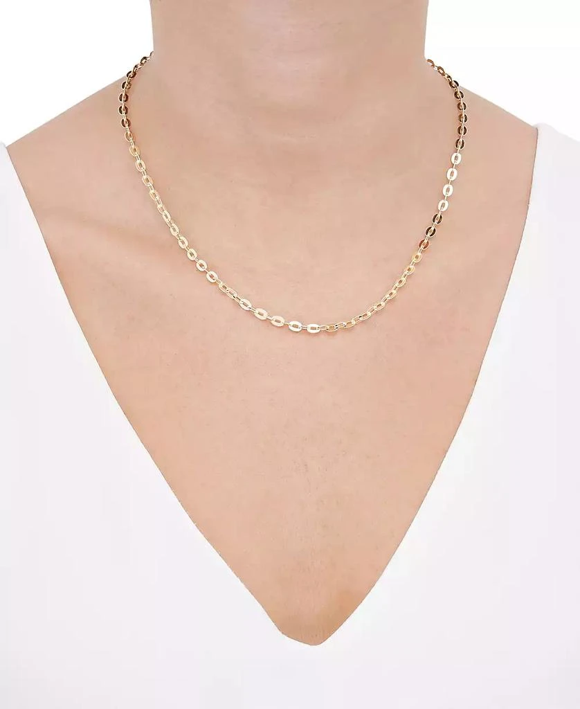 Italian Gold Polished Solid Cable Link 18" Chain Necklace in 14k Gold 2