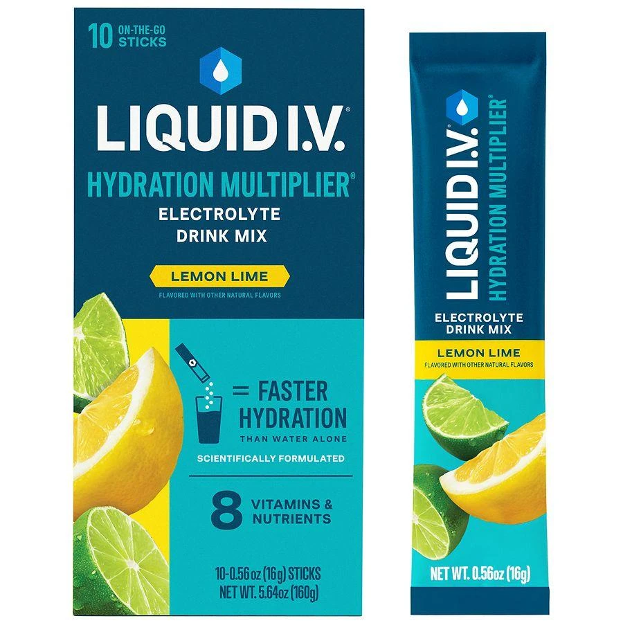 Liquid I.V. Hydration Multiplier, Electrolyte Powder, Supplement Drink Mix Lemon Lime 3