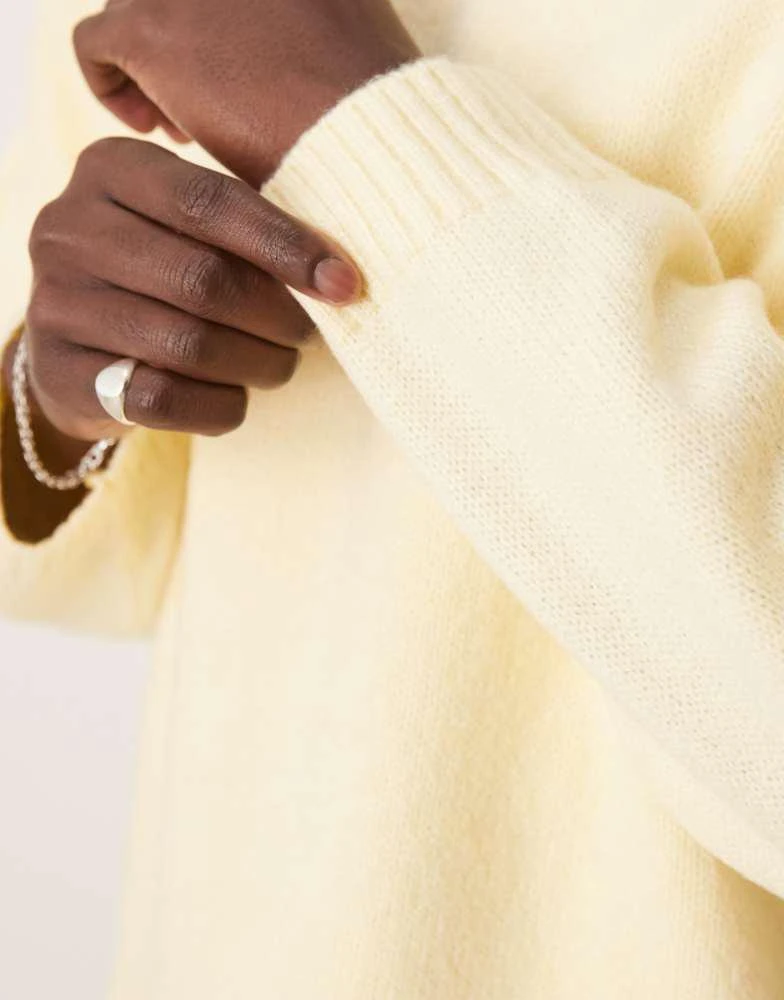 ASOS ASOS DESIGN super oversized boxy crew neck jumper in butter yellow 3
