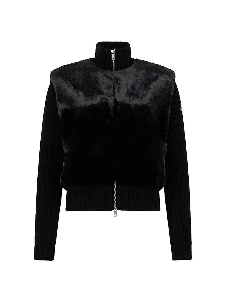 Moose Knuckles Dua Bunny Wool-Cashmere Zip Cardigan