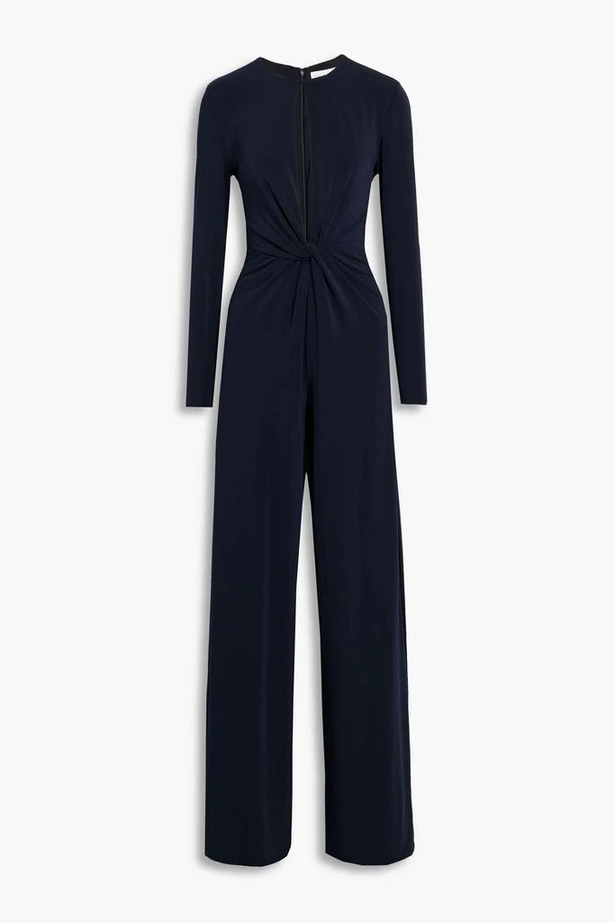 HALSTON Kathryn twist-front cutout jersey wide-leg jumpsuit 1