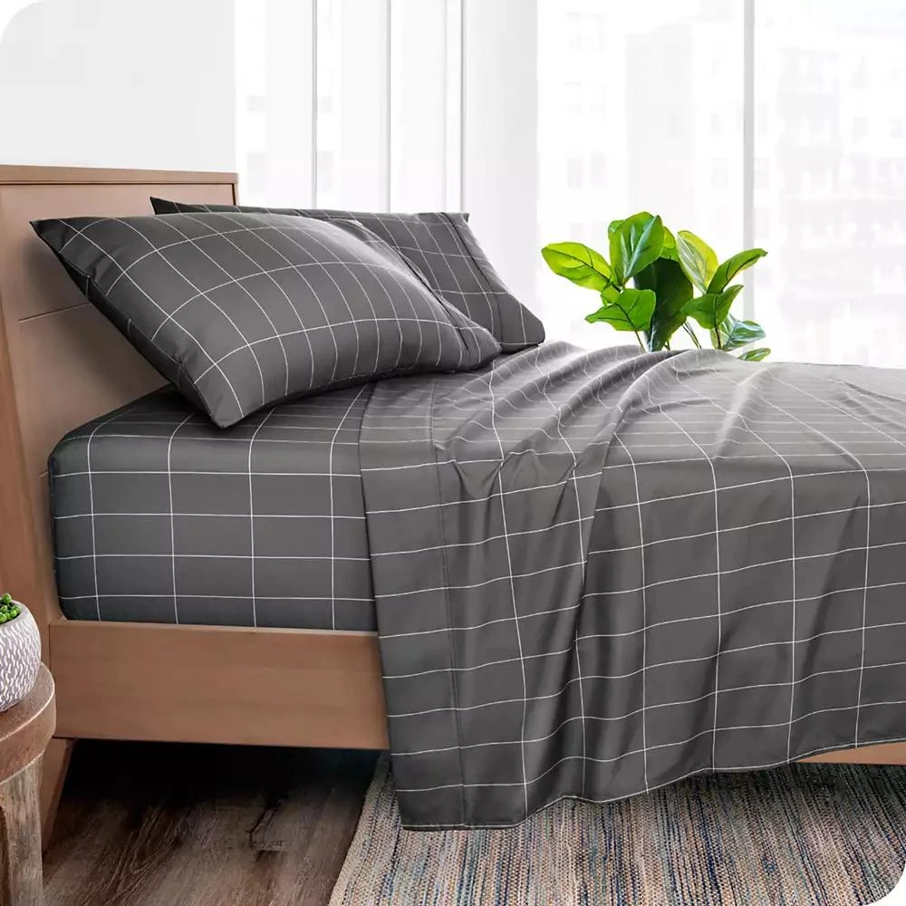 Bare Home Ultra-Soft Double Brushed Print Split King Sheet Set 3