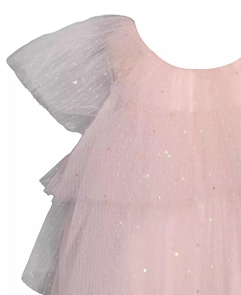 Bonnie Baby Baby Girls Three Tiered Spangled Tulle Dress