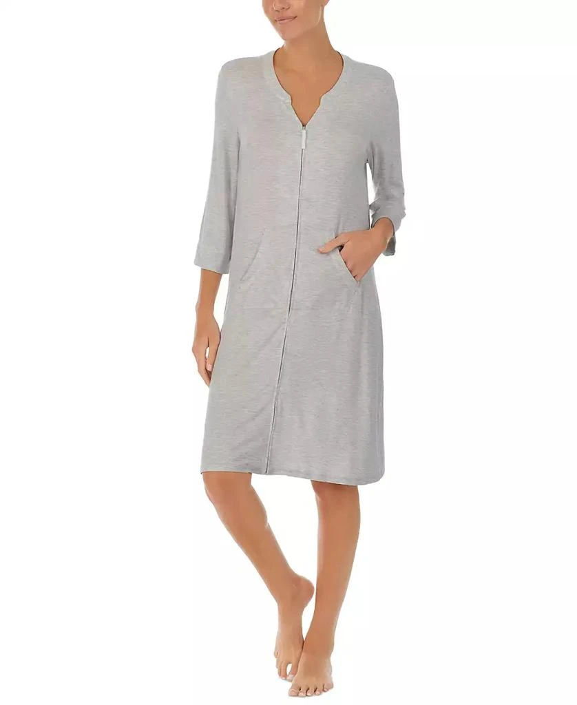Ellen Tracy Women's Zip-Front 3/4-Sleeve Robe 3