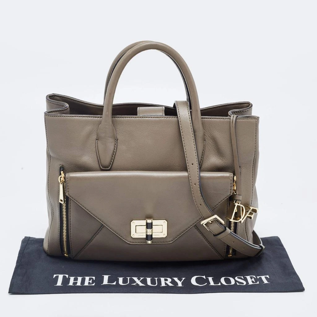 Diane von Furstenberg Diane Von Furstenberg Grey Leather Large 440 Gallery Secret Envelope Tote 24